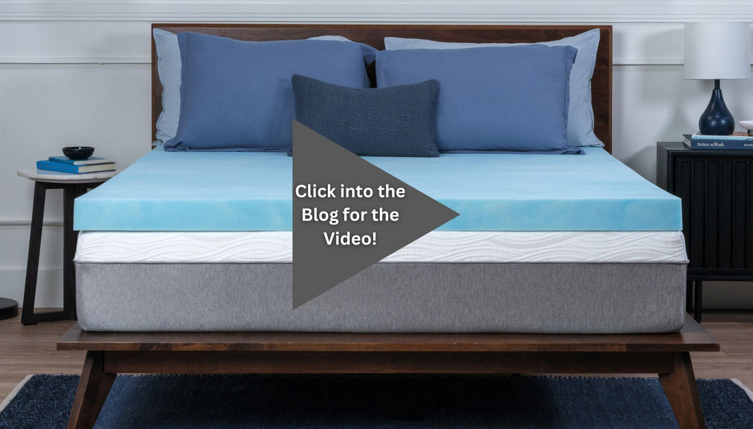 Clean topper on bed