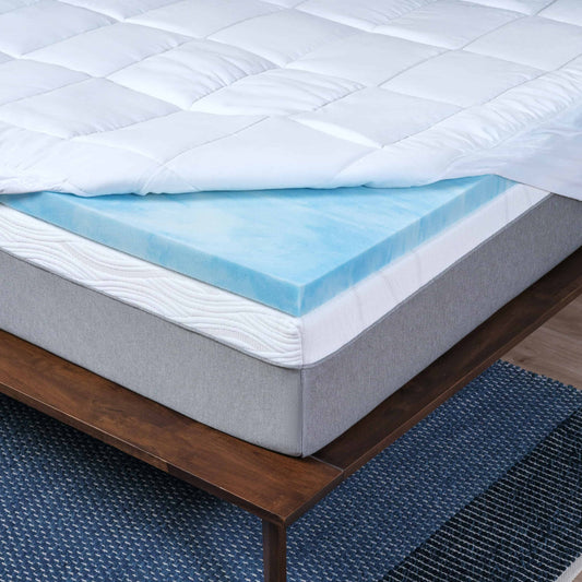 topper on bed